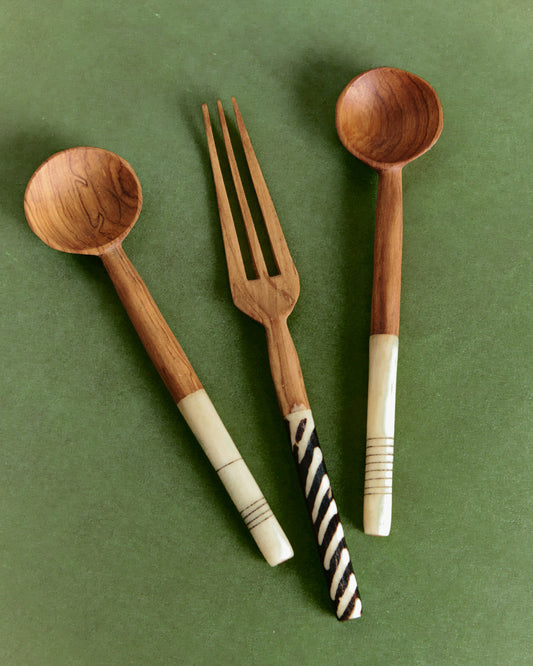 Wood + Bone Cutlery Set