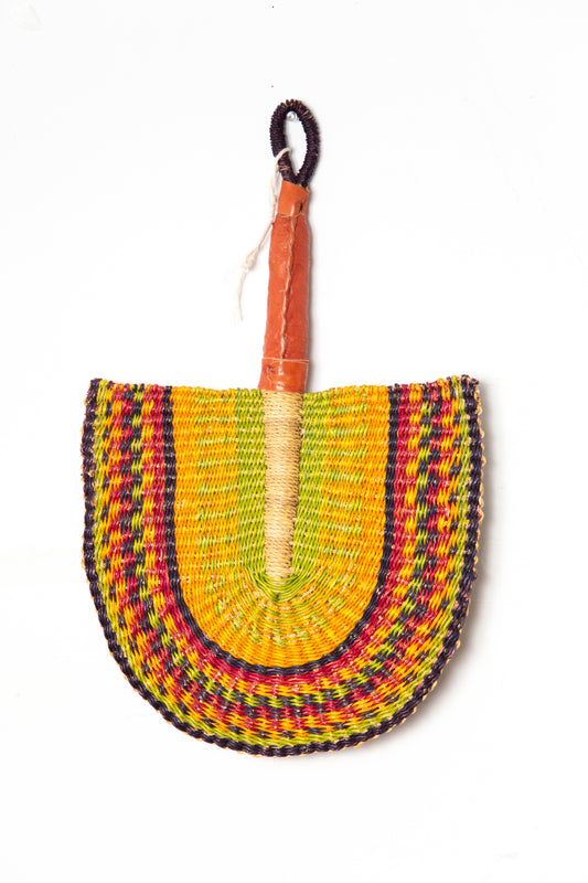 Benin Hand Fan & Wall Hanging - Lime